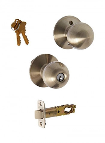 4-Piece Orbit Storeroom Door Knob Set Gold 9x5x4inch