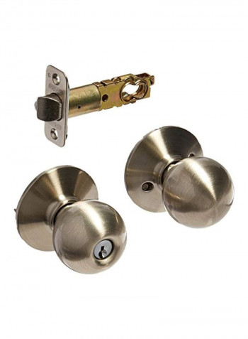 4-Piece Orbit Storeroom Door Knob Set Gold 9x5x4inch