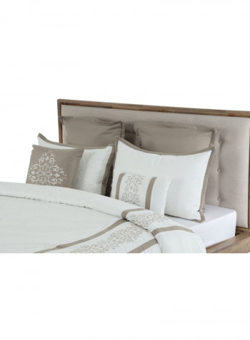 7-Piece Erwin Comforter Set Polyester White/Brown 240 x 260cm