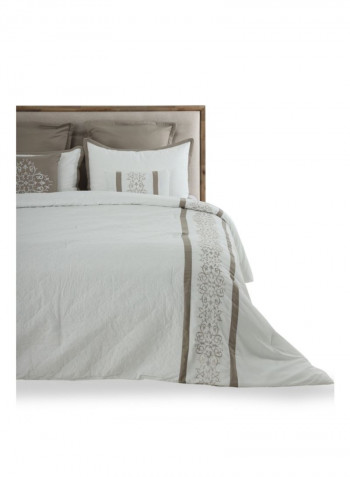 7-Piece Erwin Comforter Set Polyester White/Brown 240 x 260cm