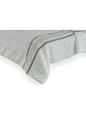 7-Piece Erwin Comforter Set Polyester White/Brown 240 x 260cm