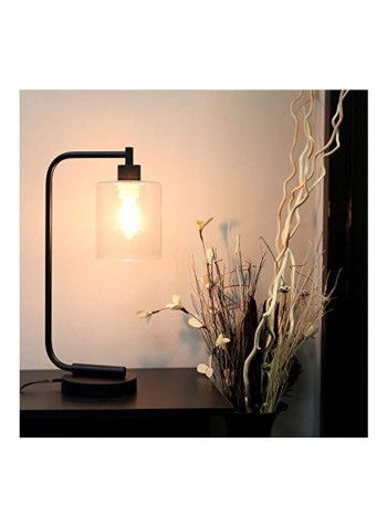Industrial Iron Desk Lantern Lamp Black 9.8 x 5.8 x 18.8inch