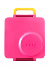 Insulated Bento Lunch Box With Thermos Food Jar Pink Berry 7x7inch