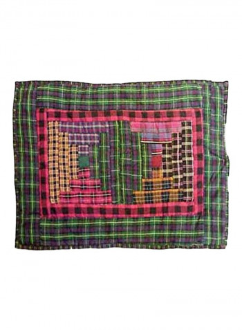 Tartan Log Cabin Place Mat Purple/Green/Pink 19x13inch