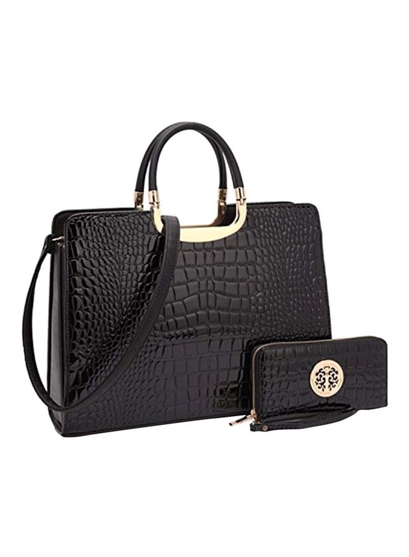 Satchel Bag With Wallet Black/Gold