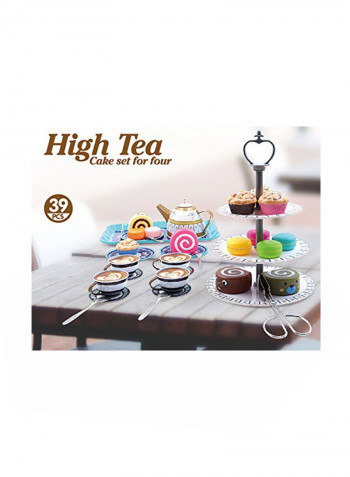 39-Piece Deluxe Afternoon Tin Tea Set With Cake Stand