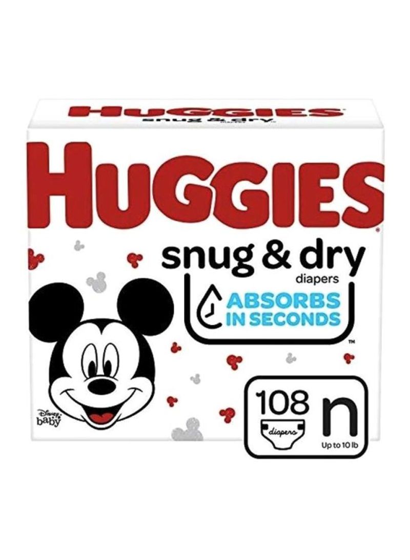 Snug And Dry Baby Diapers, 0-10 lbs, 108 Count