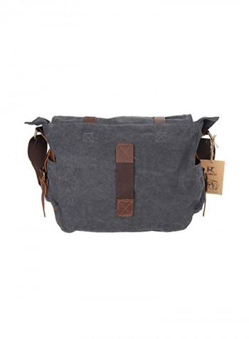 Leather Canvas Camera Bag Dark Gray