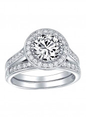 925 Sterling Silver 3Ct. Cubic Zirconia Engagement Ring