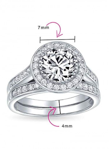 925 Sterling Silver 3Ct. Cubic Zirconia Engagement Ring