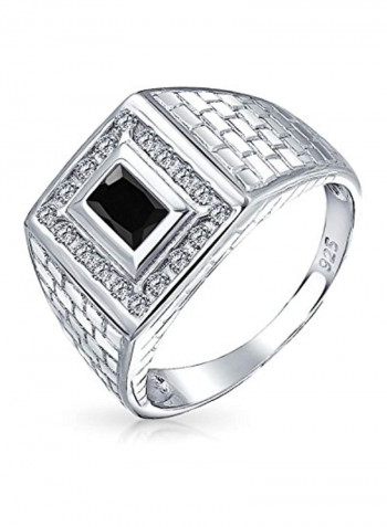 925 Sterling Silver Cubic Zirconia Studded Ring