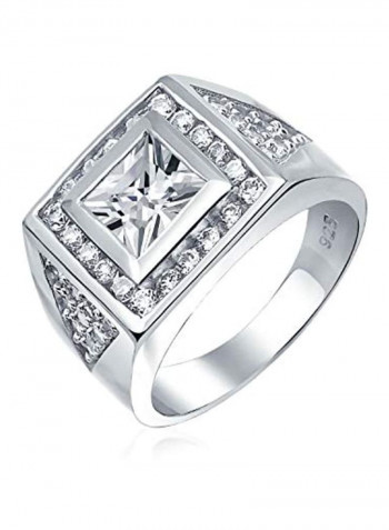 925 Sterling Silver Cubic Zirconia Studded Ring