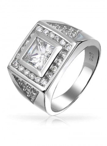 925 Sterling Silver Cubic Zirconia Studded Ring