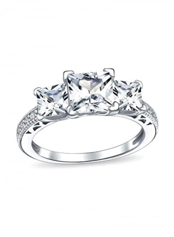 925 Sterling Silver Cubic Zirconia Studded Ring