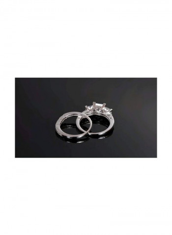 925 Sterling Silver Cubic Zirconia Studded Ring