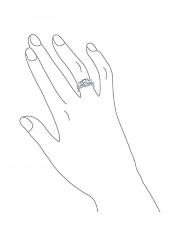 925 Sterling Silver Cubic Zirconia Studded Ring