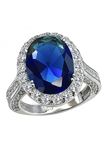 925 Sterling Silver Solitaire Studded Ring