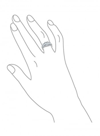 925 Sterling Silver Cubic Zirconia Studded Ring