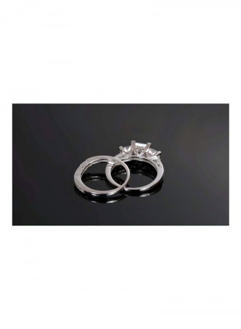 925 Sterling Silver Cubic Zirconia Studded Ring
