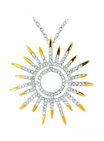 Cubic Zirconia Studded Pendant Necklace