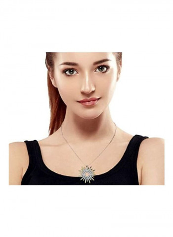 Cubic Zirconia Studded Pendant Necklace