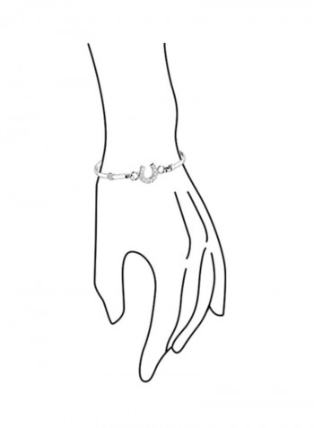 925 Sterling Silver Cubic Zirconia Studded Horseshoe Bracelet