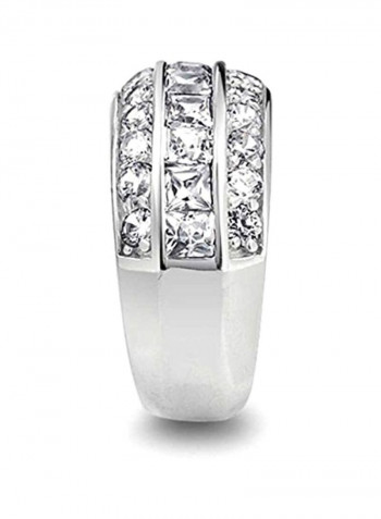 925 Sterling Silver Cubic Zirconia Studded Ring