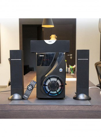 3.1-Channel Multimedia Speaker System With USB - SD Card Slots And FM Radio - Bluetooth GMS8522 Black