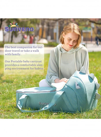 Foldable Travel Carry Cot Green