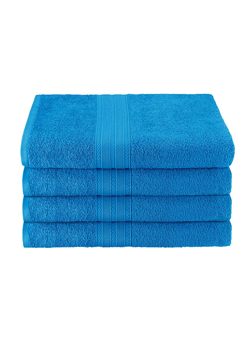 4-Piece Soft Bath Towel Blue 27 x 54inch