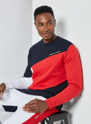 Colourblock Terry Sweatshirt Desert Sky