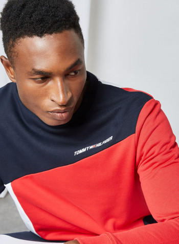 Colourblock Terry Sweatshirt Desert Sky