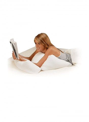 Multipurpose Flip Pillow Cotton White 19x20x18centimeter