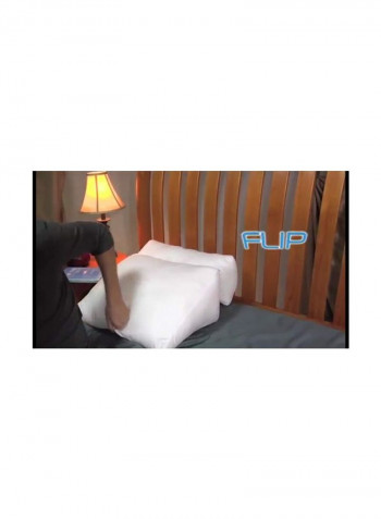 Multipurpose Flip Pillow Cotton White 19x20x18centimeter