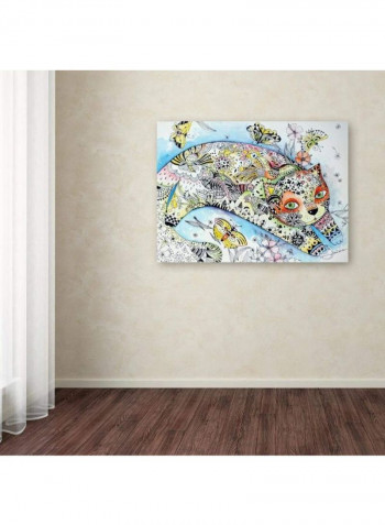 White Cat Canvas Wall Art Multicolour 14 x 19inch