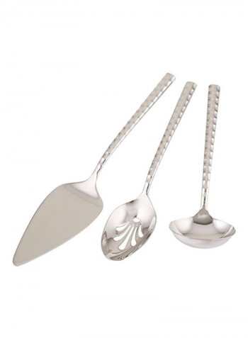 3-Piece Stainless Steel Serving Set Silver