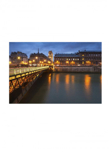 Bridge Of Arcole In Paris 2 Canvas Wall Art Multicolour 16 x 24inch