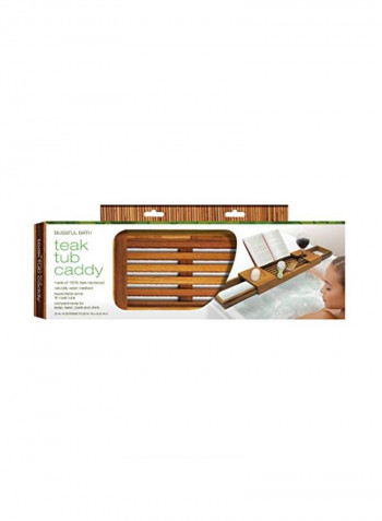 Teak Tub Caddy Beige 20x6.25inch