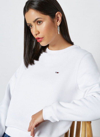 Basic Plain Round Neck T-Shirt White