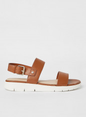 Woema Faux Leather Sandals Brown
