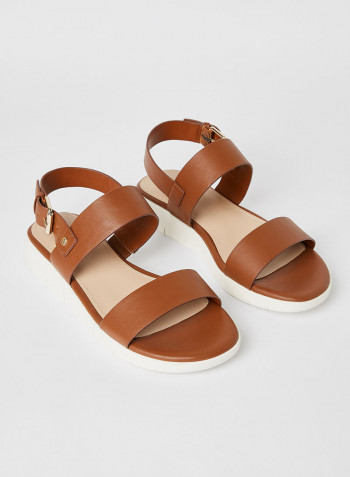Woema Faux Leather Sandals Brown