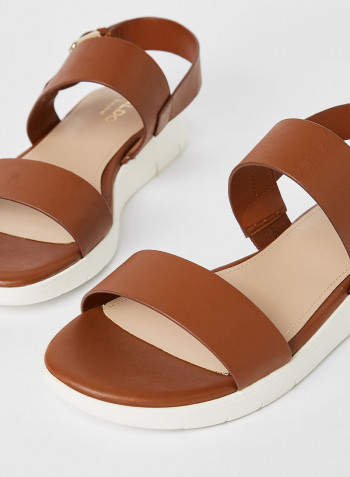 Woema Faux Leather Sandals Brown