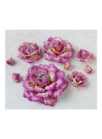 2-Piece 3D Rose Shaping Mold Pink