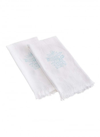 2-Piece Stamped Embroidery White/Blue