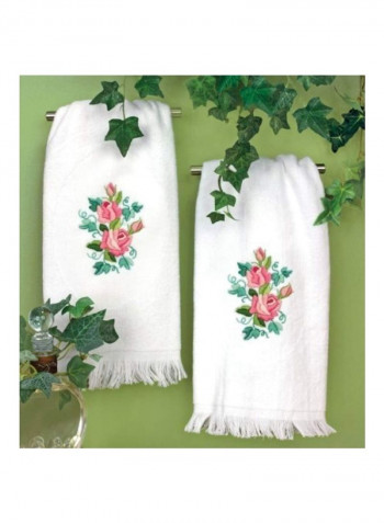 2-Piece Stamped Embroidery White/Blue