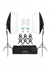 Photography Umbrella And Softbox Light Set Black/White