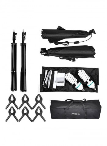 Photography Umbrella And Softbox Light Set Black/White