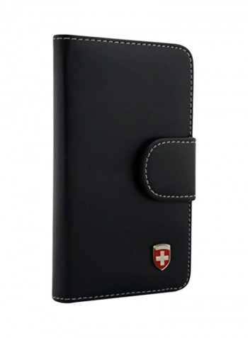 Protective Wallet Case Cover With Button Lock For Vivo Y25 Black