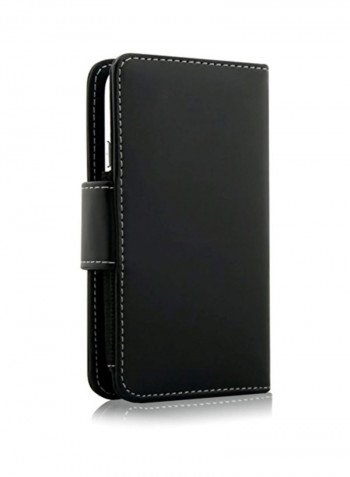 Protective Wallet Case Cover With Button Lock For Vivo Y25 Black
