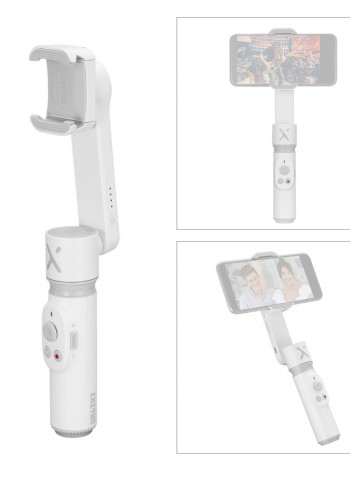 Portable Handheld Smartphone Stabilizer Built-In 260mm Extension Selfie Stick White